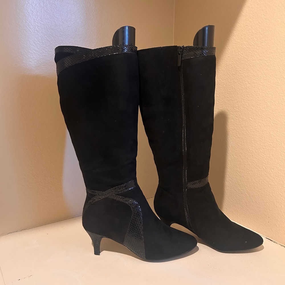 Impo Black Heeled Knee-High Boots